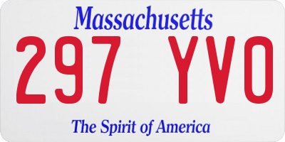 MA license plate 297YV0