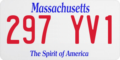 MA license plate 297YV1