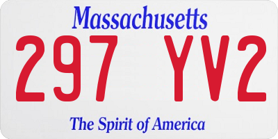MA license plate 297YV2