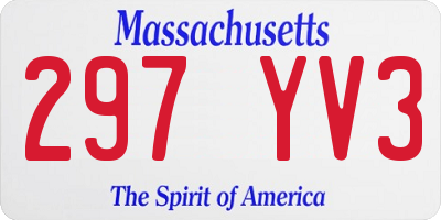 MA license plate 297YV3