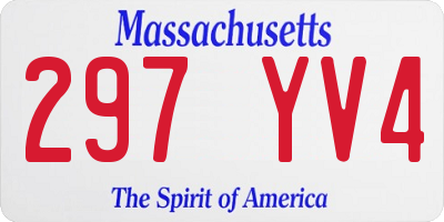 MA license plate 297YV4