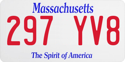 MA license plate 297YV8