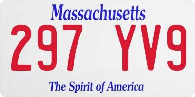 MA license plate 297YV9