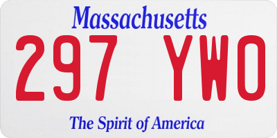 MA license plate 297YW0