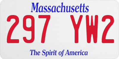 MA license plate 297YW2