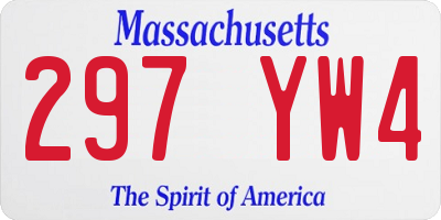 MA license plate 297YW4