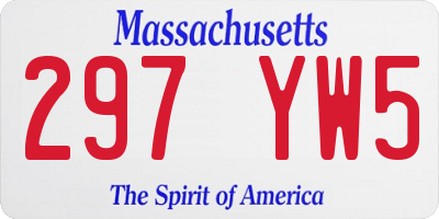 MA license plate 297YW5