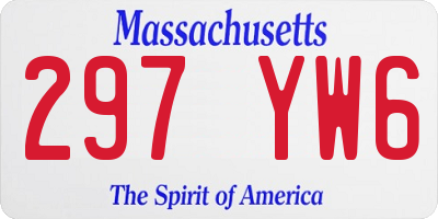 MA license plate 297YW6