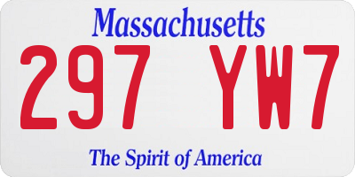 MA license plate 297YW7