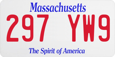 MA license plate 297YW9
