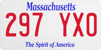 MA license plate 297YX0