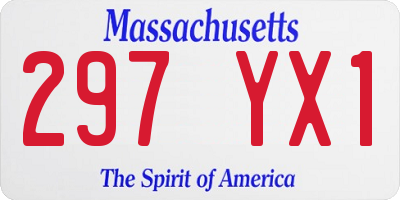 MA license plate 297YX1
