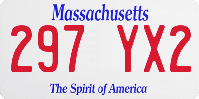 MA license plate 297YX2