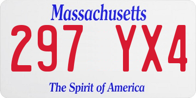 MA license plate 297YX4