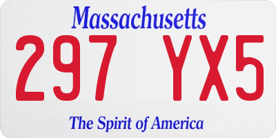 MA license plate 297YX5