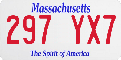 MA license plate 297YX7