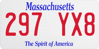 MA license plate 297YX8