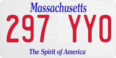 MA license plate 297YY0
