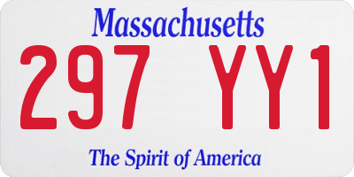 MA license plate 297YY1