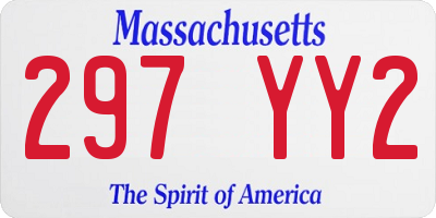 MA license plate 297YY2