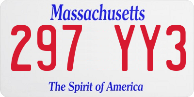 MA license plate 297YY3