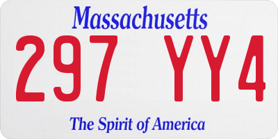 MA license plate 297YY4