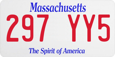 MA license plate 297YY5