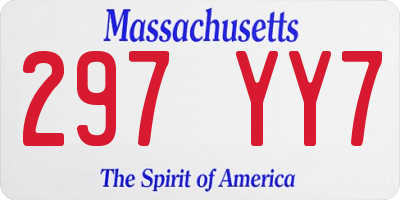 MA license plate 297YY7