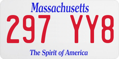 MA license plate 297YY8