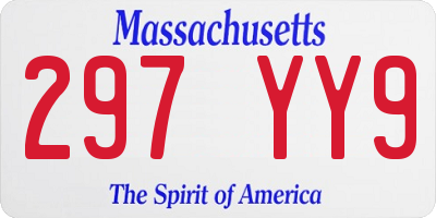 MA license plate 297YY9