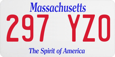 MA license plate 297YZ0