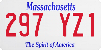 MA license plate 297YZ1