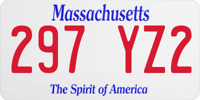 MA license plate 297YZ2