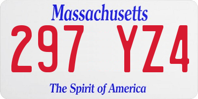 MA license plate 297YZ4