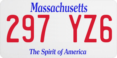 MA license plate 297YZ6