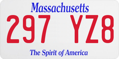 MA license plate 297YZ8
