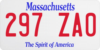 MA license plate 297ZA0