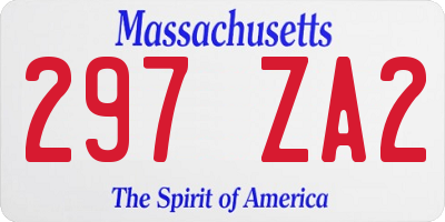 MA license plate 297ZA2