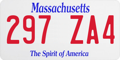 MA license plate 297ZA4