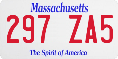 MA license plate 297ZA5
