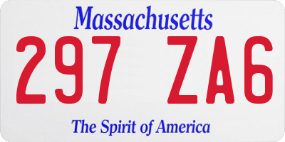 MA license plate 297ZA6