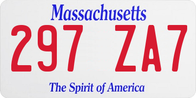 MA license plate 297ZA7