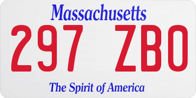 MA license plate 297ZB0
