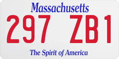 MA license plate 297ZB1