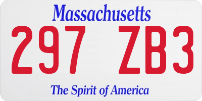 MA license plate 297ZB3