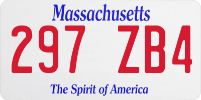 MA license plate 297ZB4