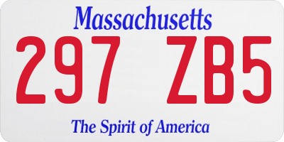 MA license plate 297ZB5