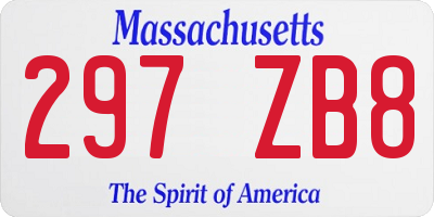 MA license plate 297ZB8