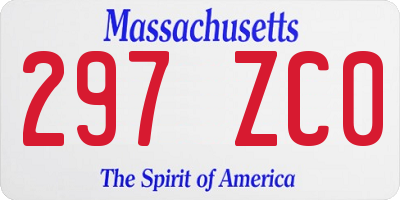 MA license plate 297ZC0