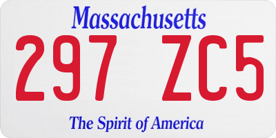 MA license plate 297ZC5